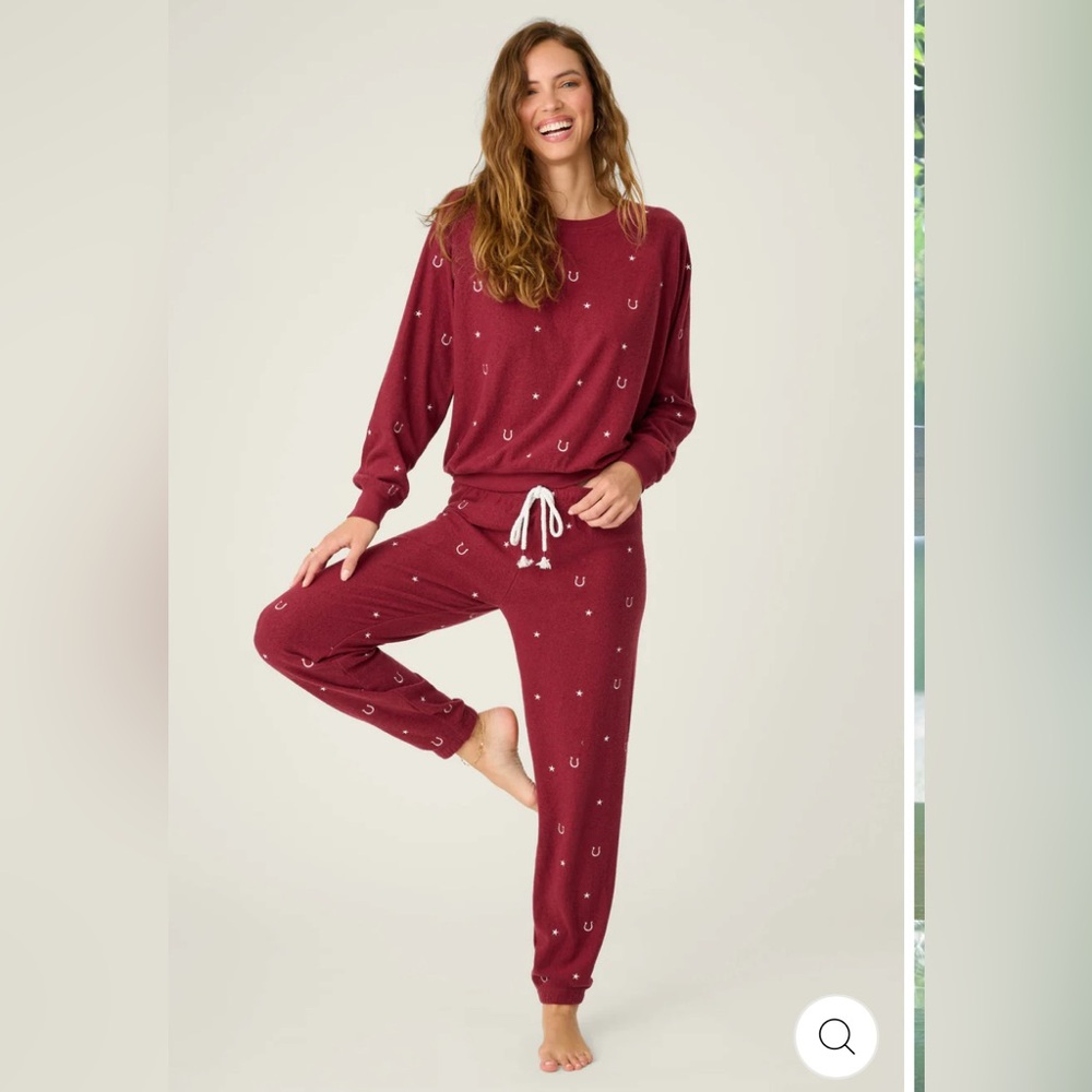 PJ Salvage Hold Your Horses Horseshoe Embroidered Fleece Lounge Set